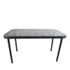 Τραπέζι Κήπου ArteLibre AMPIUS Μαύρο Μέταλλο/Rattan/Γυαλί 160x90x73cm