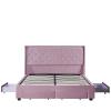 Κρεβάτι Διπλό ArteLibre ANNONA Ανοιχτό Ροζ Βελούδο (Στρώμα 160x200cm)