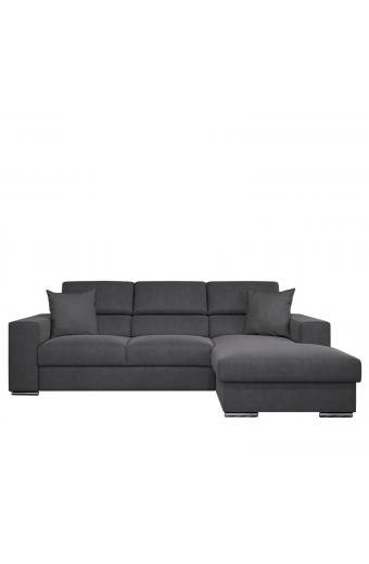 Καναπές Κρεβάτι Γωνιακός ArteLibre Δεξιά Γωνία ELOISE Σκούρο Γκρι 260x170x75-90cm
