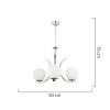 Φωτιστικό Κρεμαστό ArteLibre LACERTA Τρίφωτο Ασημί/Λευκό Μέταλλο/Γυαλί 50x75cm