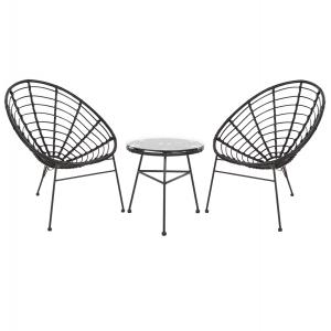 ΣΕΤ ΕΞΩΤΕΡΙΚΟΥ ΧΩΡΟΥ 3ΤΜΧ ALLEGRA HM21047.12 ΜΑΥΡΟ ΣΥΝΘ.RATTAN & ΜΕΤΑΛΛΟ