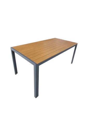 Τραπέζι Nares pakoworld αλουμίνιο ανθρακί-plywood φυσικό 140x80x72.5εκ