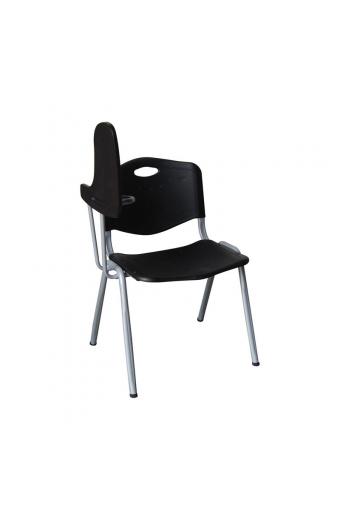 STUDY Καρέκλα - Θρανίο Μέταλλο Βαφή Silver, PP Μαύρο