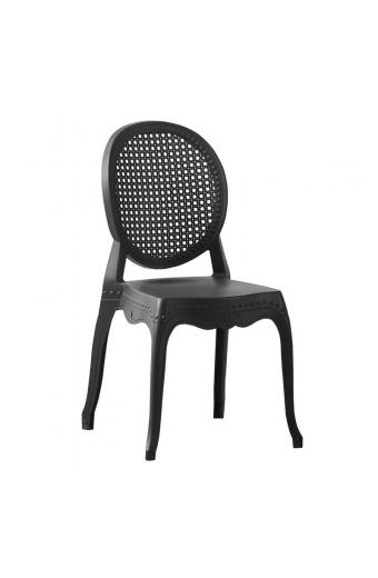 DYNASTY Καρέκλα Εστίασης - Catering Στοιβαζόμενη Μαύρο PP - UV Protection