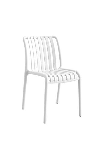 MODA Καρέκλα Στοιβαζόμενη PP - UV Protection, Απόχρωση Άσπρο