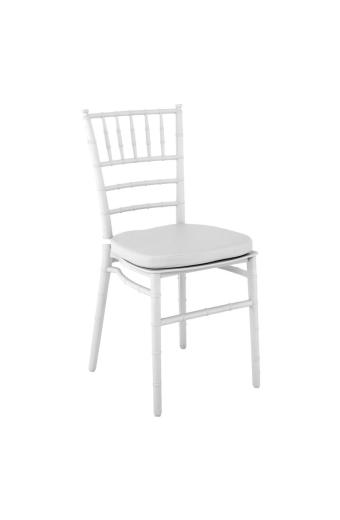 ILONA PP Καρέκλα Εστίασης - Catering Στοιβαζόμενη PP Άσπρο Μαξιλάρι Pu Άσπρο (Αδιάβροχο)