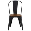 RELIX Wood Dark Oak Καρέκλα Μέταλλο Βαφή Μαύρο
