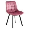 MYRIAM Καρέκλα Τραπεζαρίας, Μέταλλο Βαφή Μαύρο, Ύφασμα Velure Απόχρωση Dirty Pink